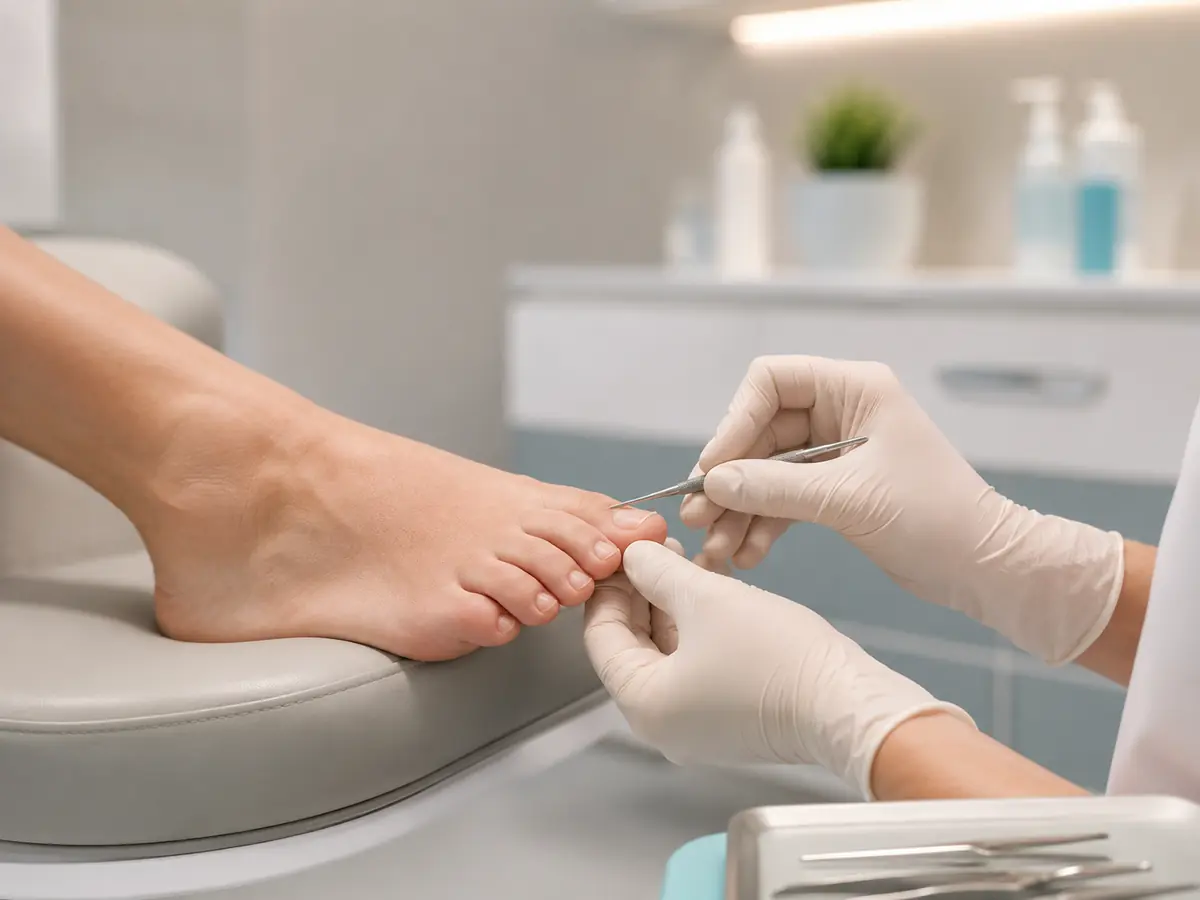 Professionelle podologische Behandlung bei Nagelbeschwerden